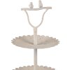 Clayre & Eef 6Y5601 Etagere Vogeldeko Ø 32x51 cm Beige