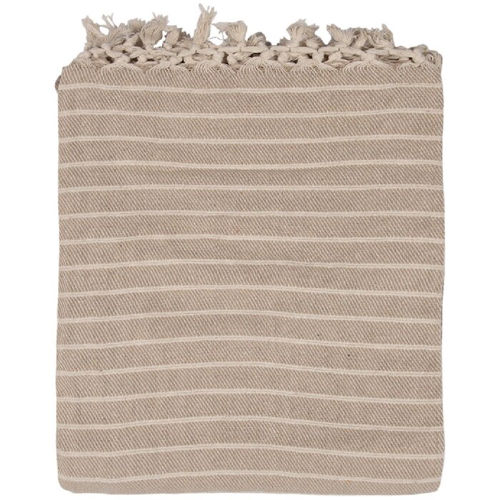 Clayre & Eef KT060.132 Geruit Streeppatroon Beige 125x150cm