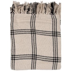 Clayre & Eef KT060.134 Plaid throw Beige Zwart 125x150cm