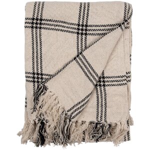 Clayre & Eef KT060.134 Plaid throw Beige Zwart 125x150cm