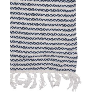 Clayre & Eef KT060.135 Plaid Beige Blauw Zigzag Patroon 125x150 cm