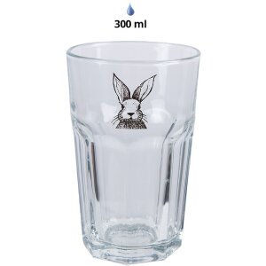 Clayre & Eef RAEGL0004 Hazen Drinkglas Transparant 300ml 7x12cm