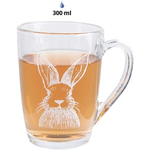 Clayre & Eef RAEGL0006 Theeglas Bunny 300ml...