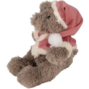 Clayre & Eef TW0589 Pluche Kerstbeer 30cm bruin...