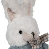 Clayre & Eef TW0601 Knuffelkonijn Wit Blauw 22cm