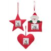 Deknudt S67HC1 Kerstdecoratie Vilt Rood Willekeurig Motief 4x4cm