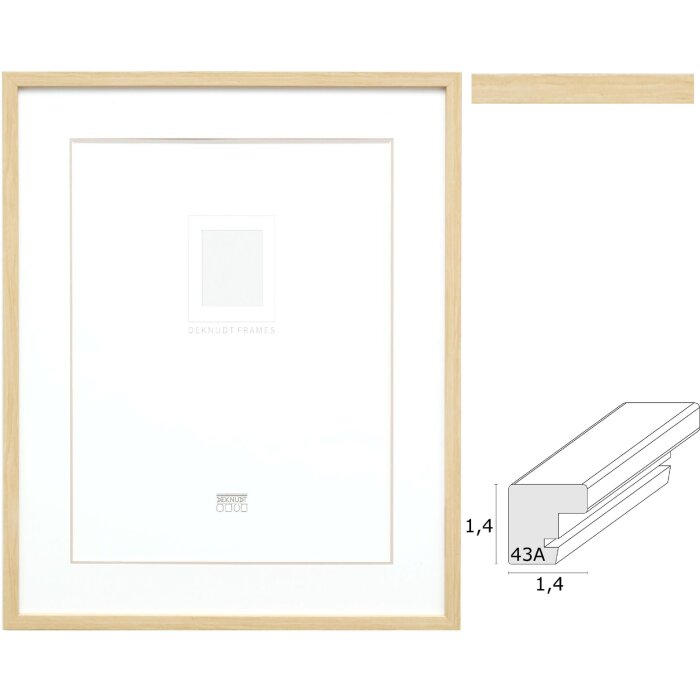 Deknudt S43AH1 fotolijst naturel houtkleur met passe-partout 15x20 cm tot 40x50 cm