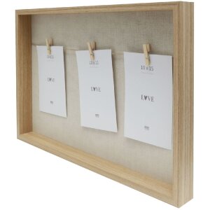 Deknudt S68UD3 Memobord naturel hout beige linnen diverse...