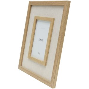 Deknudt S68UE3 fotolijst naturel hout/beige linnen 10x15 cm