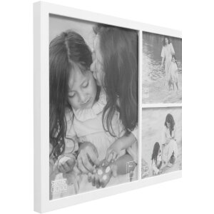 Deknudt S68WB1 Fotolijst Wit 3 fotos 2x 18x18 cm &...