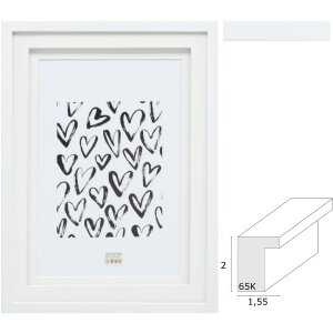 Deknudt S65KK1 fotolijst wit dubbel passe-partout 13x13...