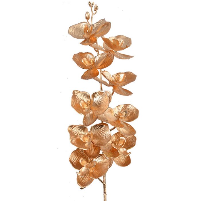 Clayre & Eef 5DF0038 Decoratieve Orchidee Goudkleurig Kunstbloem 14x6x90 cm