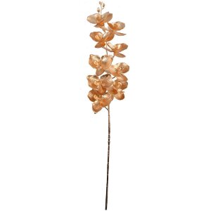 Clayre & Eef 5DF0038 Decoratieve Orchidee Goudkleurig Kunstbloem 14x6x90 cm