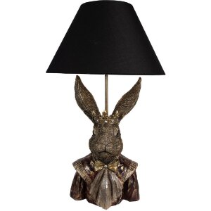 Clayre & Eef 5LMC0033 Tafellamp Bunny met kroon...