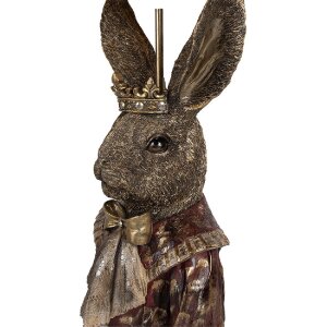 Clayre & Eef 5LMC0033 Tafellamp Bunny met kroon...