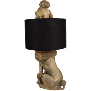 Clayre & Eef 5LMC0036 Tafellamp Poedel Goud Zwart...