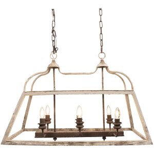 Clayre & Eef 5LMP237 Hanglamp Antiek Wit 87x35x60 cm...