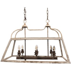 Clayre & Eef 5LMP237 Hanglamp Antiek Wit 87x35x60 cm...