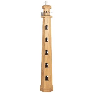 Clayre & Eef 5LMP278 Vloerlamp vuurtoren hout natuur...