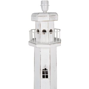 Clayre & Eef 5LMP278W Vloerlamp Lighthouse Design Wit 23x23x140 cm E27/max 60W