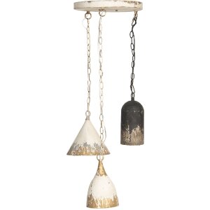 Clayre & Eef 5LMP320 Hanglamp Vintage Wit Zwart...