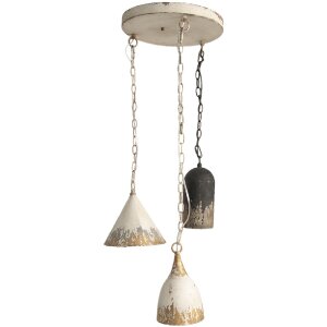 Clayre & Eef 5LMP320 Hanglamp Vintage Wit Zwart...