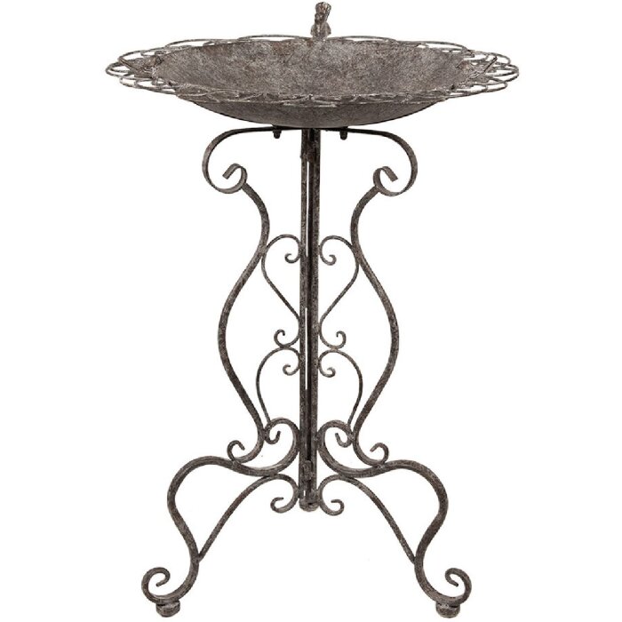 Clayre & Eef 5Y1203 Antiek metalen vogelbadje Ø 52x76 cm