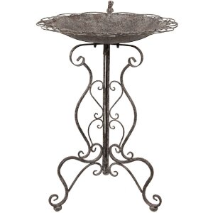 Clayre & Eef 5Y1203 Antiek metalen vogelbadje Ø 52x76 cm