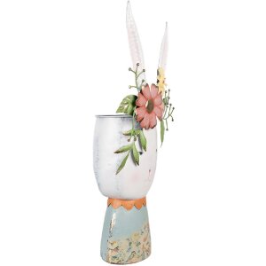 Clayre & Eef 5Y1213 Decoratief Konijn met Bloemen Wit Gekleurd 29x19x62 cm