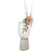 Clayre & Eef 5Y1213 Decoratief Konijn met Bloemen Wit Gekleurd 29x19x62 cm