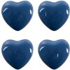 Clayre & Eef 65294 Deurknop hartvorm donkerblauw Ø 4x3/6 cm Set van 4 stuks