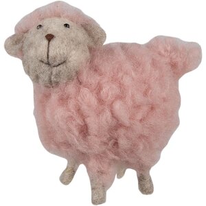 Clayre & Eef 65378 Decoratie Schaap Roze 14x7x10 cm