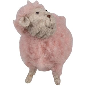 Clayre & Eef 65378 Decoratie Schaap Roze 14x7x10 cm