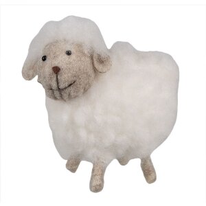 Clayre & Eef 65379 Decoratie Schaap 11 cm Wit