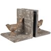 Clayre & Eef 65381 Boekensteun Vogels Grijs (2) 26x15x16 cm