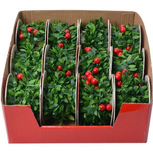 Clayre & Eef 65487 Kerstslinger Decoratie 270 cm Set 12 Groen Rood