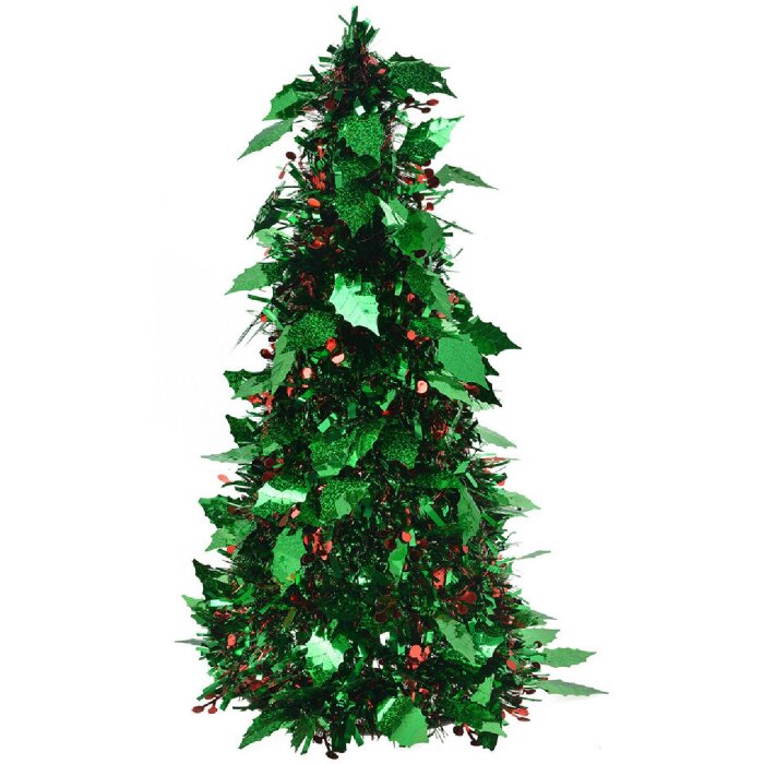 Clayre & Eef 65509 kerstboomdecoratie groen rood Ø 21x50 cm