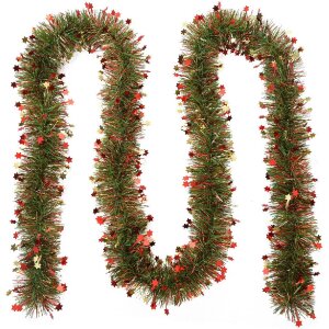 Clayre & Eef 65528 Kerstslinger groen rood 200 cm