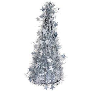 Clayre & Eef 65538M Kerstboom Decoratie Zilver 17x38 cm