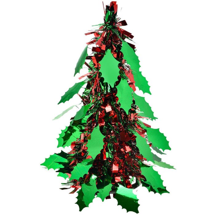 Clayre & Eef 65540S Decoratie Kerstboom Rood Groen Ø 12x25 cm