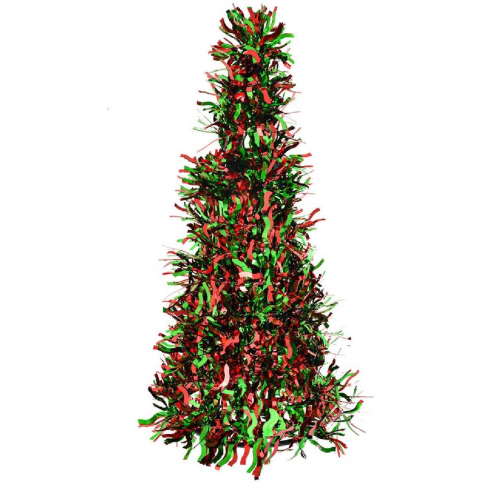 Clayre & Eef 65543M Decoratie Kerstboom Rood Groen Ø 17x38 cm