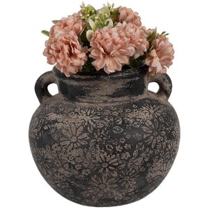 Clayre & Eef 6CE1706 Decoratie Bloempot Grijs Ø 16x14 cm