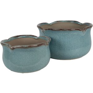 Clayre & Eef 6CE1716BL Bloempotdecoratie blauw...