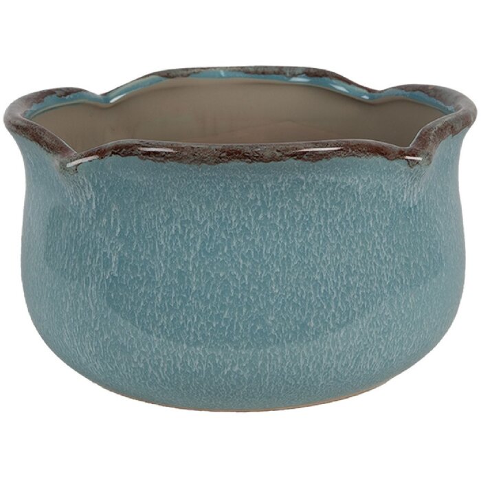 Clayre & Eef 6CE1717BL Decoratieve bloempot Ø 15x9 cm Blauw