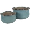 Clayre & Eef 6CE1717BL Decoratieve bloempot Ø 15x9 cm Blauw