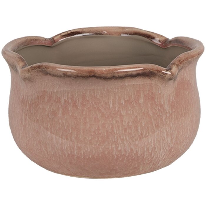 Clayre & Eef 6CE1717P Decoratie Bloempot Roze Ø 15x9 cm