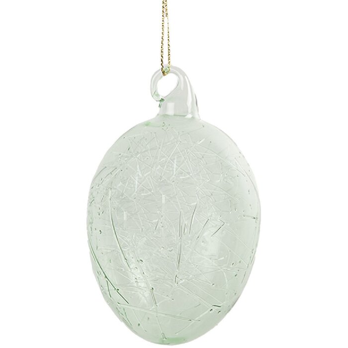 Clayre & Eef 6GL4449 Decoratie Hangend Ei Glas Groen Ø 6x10 cm