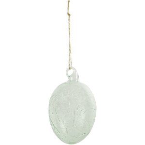 Clayre & Eef 6GL4449 Decoratie Hangend Ei Glas Groen Ø 6x10 cm