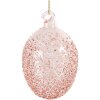 Clayre & Eef 6GL4450 Hangende Ei-decoratie Ø 6x9 cm Roze Glas