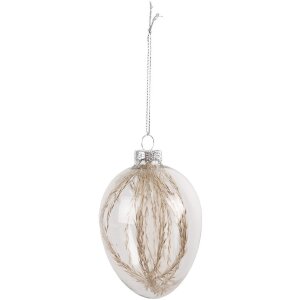 Clayre & Eef 6GL4460 Decoratief Hangend Ei 7x10 cm Paasei Ornament